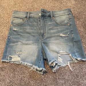 AE denim shorts - distressed, medium wash